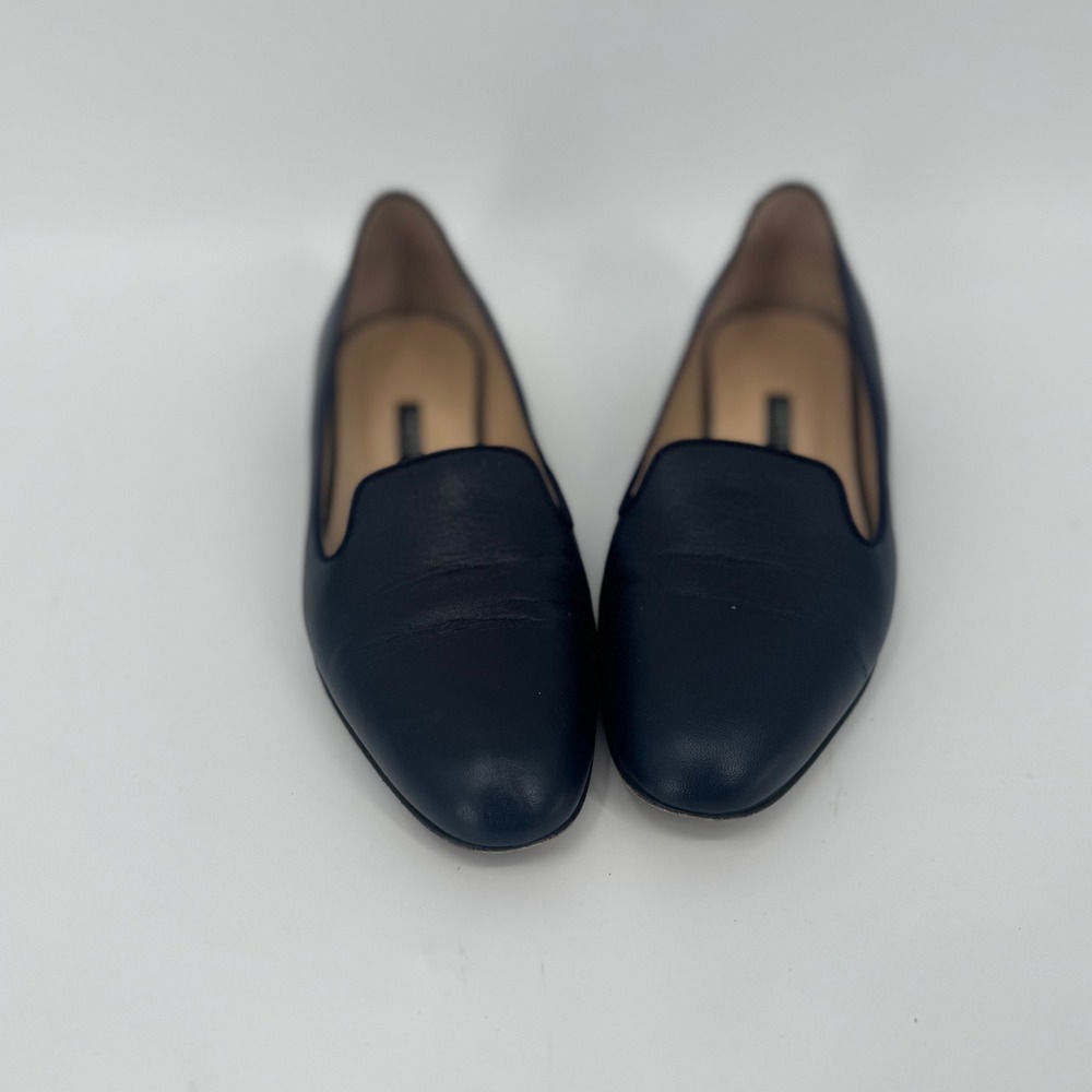 LAFAYETTE 148 NEW YORK Navy Leather Loafers Women US Size 8 - Picture 2 of 8
